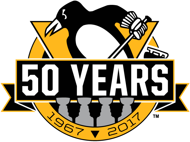 Pittsburgh Penguins 2017 Anniversary Logo iron on transfers for T-shirts